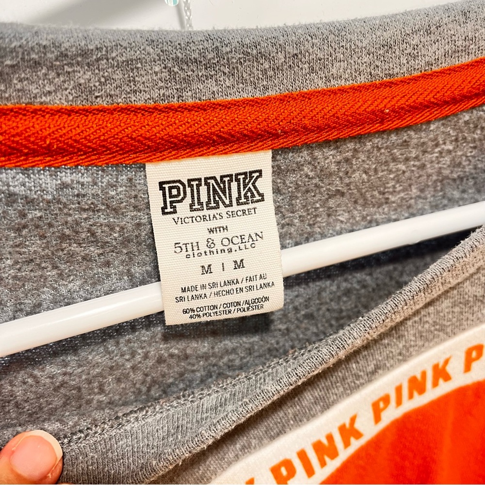 PINK Victoria's Secret Orange and Gray Sweater - Picture 6 of 6